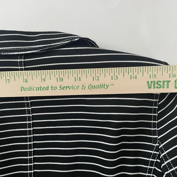 LAFAYETTE 148 Striped Blazer Sz 4 Devin Asymmetric Button Front Black Jacket - Picture 15 of 15